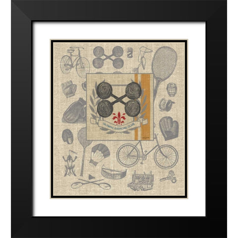 Olympic Exercise Club Detail Black Modern Wood Framed Art Print with Double Matting by Appleman, Sam