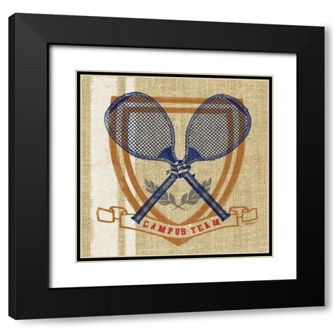 Campus Tennis Team Black Modern Wood Framed Art Print with Double Matting by Appleman, Sam