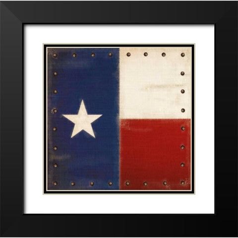 Vintage Texas Flag Black Modern Wood Framed Art Print with Double Matting by Appleman, Sam