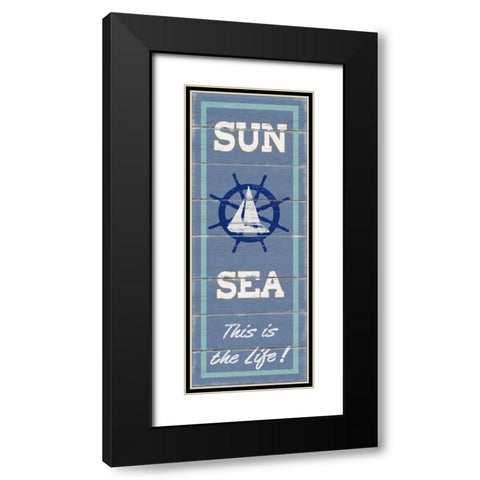 Sun and Sea Panel Black Modern Wood Framed Art Print with Double Matting by Appleman, Sam