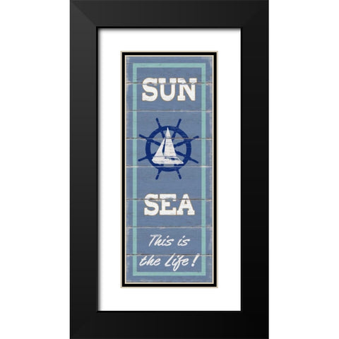 Sun and Sea Panel Black Modern Wood Framed Art Print with Double Matting by Appleman, Sam