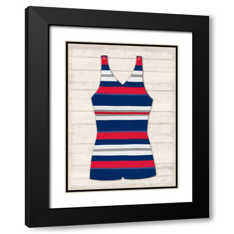 Vintage Swim Suit - Blue and Red 1 Black Modern Wood Framed Art Print with Double Matting by Appleman, Sam