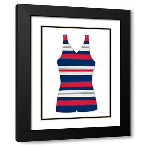 Vintage Swim Suit 1 B and R White Black Modern Wood Framed Art Print with Double Matting by Appleman, Sam