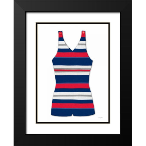 Vintage Swim Suit 1 B and R White Black Modern Wood Framed Art Print with Double Matting by Appleman, Sam