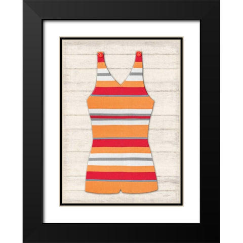Vintage Swim Suit 1 Black Modern Wood Framed Art Print with Double Matting by Appleman, Sam