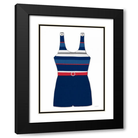 Vintage Swim Suit 2 B and R White Black Modern Wood Framed Art Print with Double Matting by Appleman, Sam