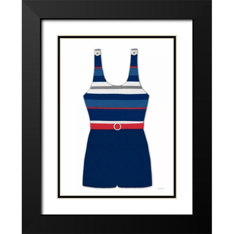 Vintage Swim Suit 2 B and R White Black Modern Wood Framed Art Print with Double Matting by Appleman, Sam
