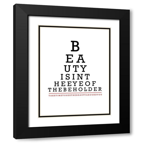 Beauty Eye Chart Black Modern Wood Framed Art Print with Double Matting by Appleman, Sam