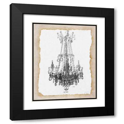 Paris Chandelier 1 Black Modern Wood Framed Art Print with Double Matting by Yamada, Morgan