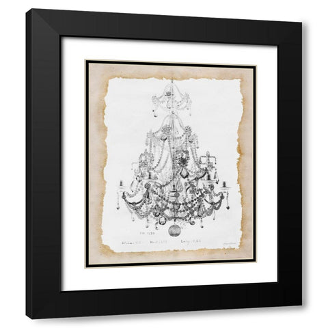 Paris Chandelier 2 Black Modern Wood Framed Art Print with Double Matting by Yamada, Morgan