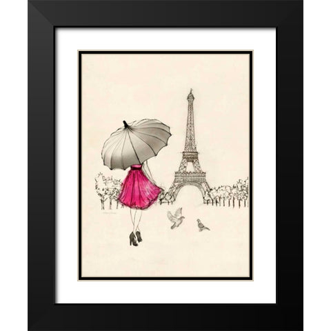 Sketching a Parisian Memory Black Modern Wood Framed Art Print with Double Matting by Yamada, Morgan