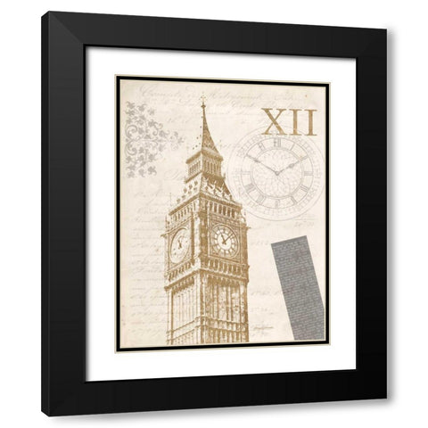 The Details of Big Ben Black Modern Wood Framed Art Print with Double Matting by Yamada, Morgan