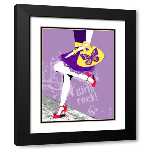 Urban Chic Black Modern Wood Framed Art Print with Double Matting by Taylor, Evangeline
