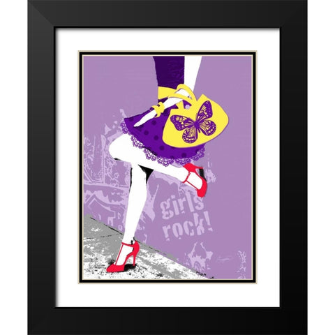 Urban Chic Black Modern Wood Framed Art Print with Double Matting by Taylor, Evangeline