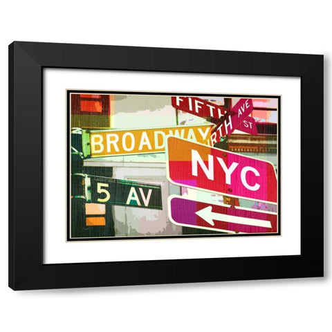 Broadway and Fifth Ave. Black Modern Wood Framed Art Print with Double Matting by Taylor, Evangeline