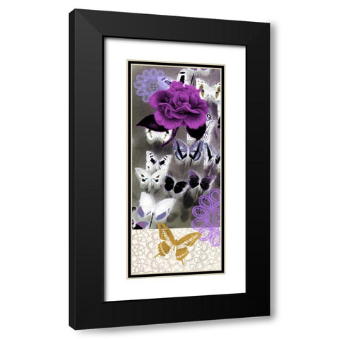 Butterfly Showers 1 Black Modern Wood Framed Art Print with Double Matting by Taylor, Evangeline