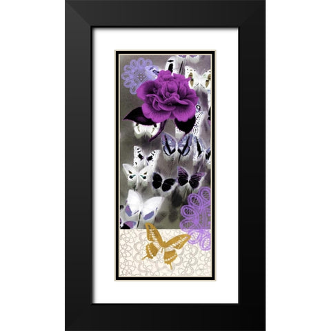 Butterfly Showers 1 Black Modern Wood Framed Art Print with Double Matting by Taylor, Evangeline