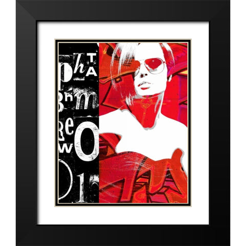 Fashion Graffiti 1 Black Modern Wood Framed Art Print with Double Matting by Taylor, Evangeline