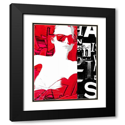 Fashion Graffiti 2 Black Modern Wood Framed Art Print with Double Matting by Taylor, Evangeline
