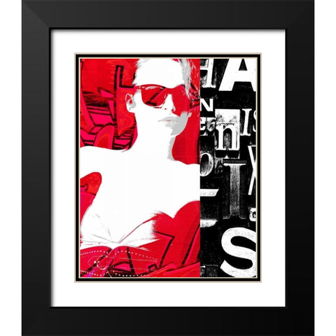 Fashion Graffiti 2 Black Modern Wood Framed Art Print with Double Matting by Taylor, Evangeline