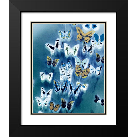 Bouquet Of Butterflies Black Modern Wood Framed Art Print with Double Matting by Taylor, Evangeline