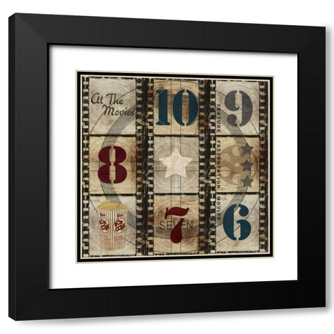 At The Movies Countdown Black Modern Wood Framed Art Print with Double Matting by Taylor, Evangeline
