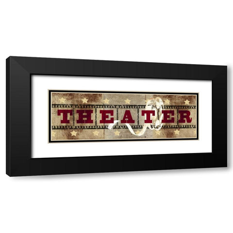 Theatre Reel Black Modern Wood Framed Art Print with Double Matting by Taylor, Evangeline
