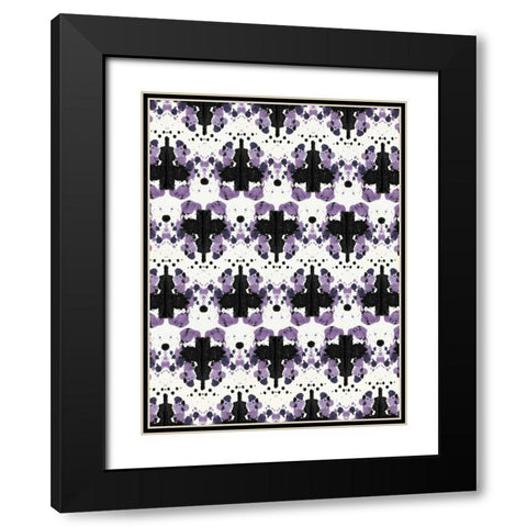 Ink Blot Pattern Black Modern Wood Framed Art Print with Double Matting by Taylor, Evangeline