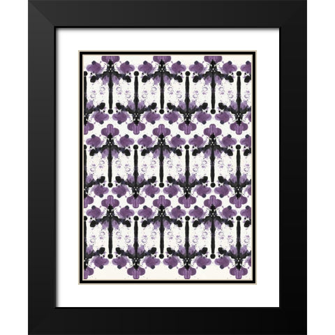 Ink Blot Design Black Modern Wood Framed Art Print with Double Matting by Taylor, Evangeline