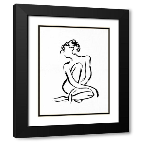 Gestural Figure Study Front Black Modern Wood Framed Art Print with Double Matting by Taylor, Evangeline