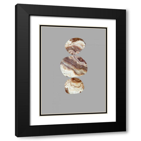 Cut Stone Black Modern Wood Framed Art Print with Double Matting by Taylor, Evangeline