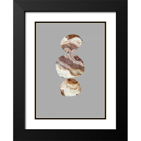 Cut Stone Black Modern Wood Framed Art Print with Double Matting by Taylor, Evangeline