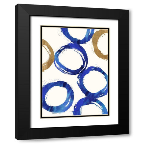 Unity Indigo Black Modern Wood Framed Art Print with Double Matting by Taylor, Evangeline