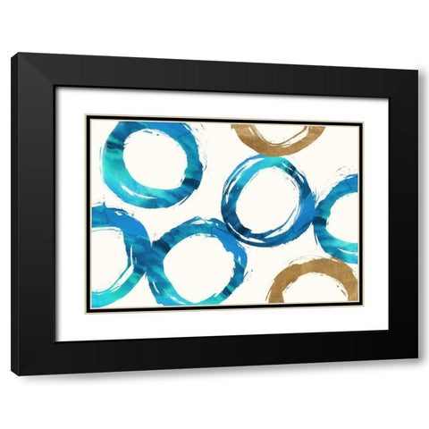 Unity Blue Black Modern Wood Framed Art Print with Double Matting by Taylor, Evangeline