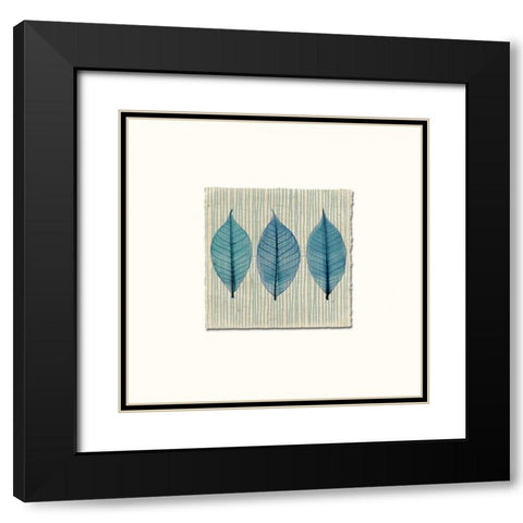 Handmade Paper and Leaves Black Modern Wood Framed Art Print with Double Matting by Taylor, Evangeline