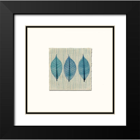 Handmade Paper and Leaves Black Modern Wood Framed Art Print with Double Matting by Taylor, Evangeline