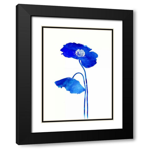 Grow Indigo Black Modern Wood Framed Art Print with Double Matting by Taylor, Evangeline