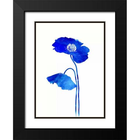 Grow Indigo Black Modern Wood Framed Art Print with Double Matting by Taylor, Evangeline