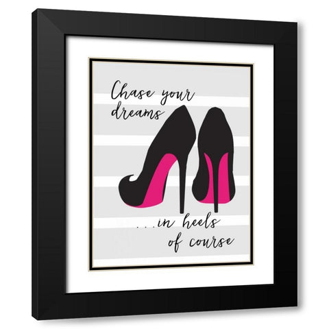 Chase your Dreams Black Modern Wood Framed Art Print with Double Matting by Taylor, Evangeline