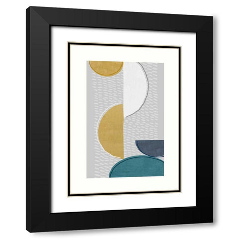Modern Ellipse 1 Black Modern Wood Framed Art Print with Double Matting by Taylor, Evangeline