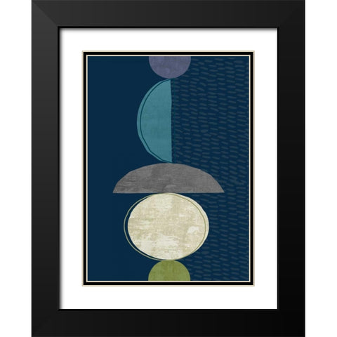 Modern Ellipse 2 Black Modern Wood Framed Art Print with Double Matting by Taylor, Evangeline