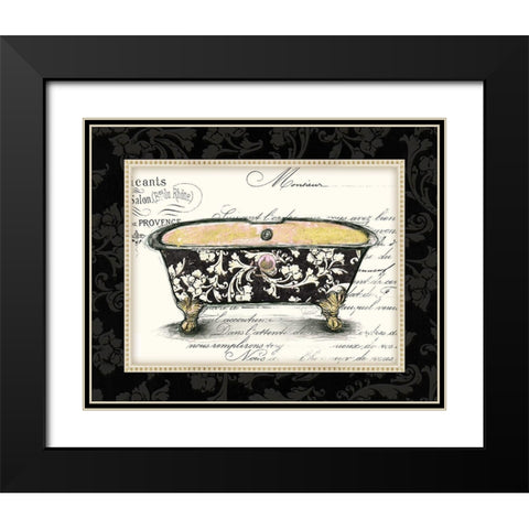 Boudoir Bath 1 Black Modern Wood Framed Art Print with Double Matting by Valentina
