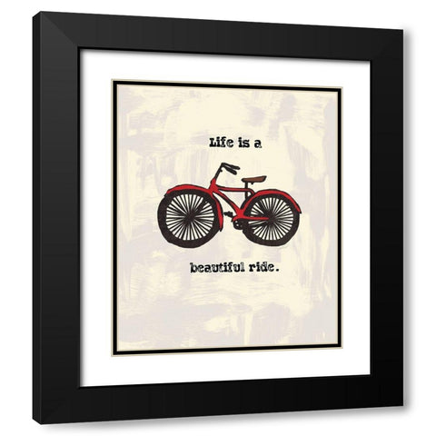 BEAUTIFUL RIDE INK SKETCH Black Modern Wood Framed Art Print with Double Matting by Valentina, Valentina