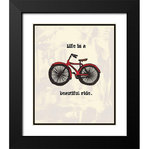 BEAUTIFUL RIDE INK SKETCH Black Modern Wood Framed Art Print with Double Matting by Valentina, Valentina