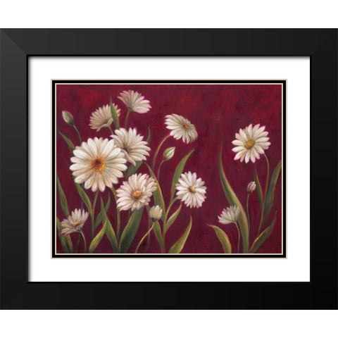 Harmony Daisies  Black Modern Wood Framed Art Print with Double Matting by Art Atelier Alliance