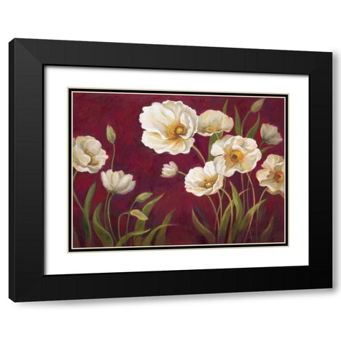 Harmony Poppies Black Modern Wood Framed Art Print with Double Matting by Art Atelier Alliance