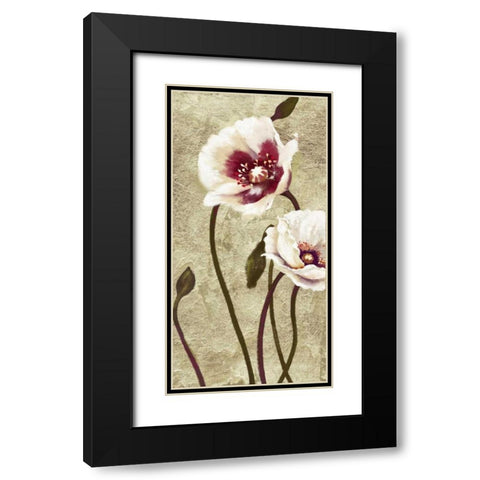Dancing Poppies 2 Black Modern Wood Framed Art Print with Double Matting by Art Atelier Alliance