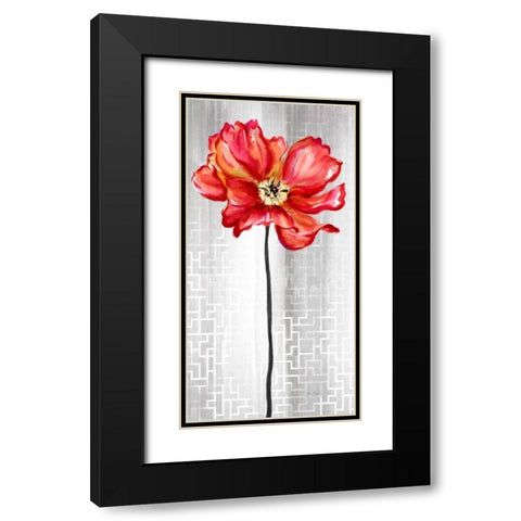 Metropolitan Flower Black Modern Wood Framed Art Print with Double Matting by Art Atelier Alliance