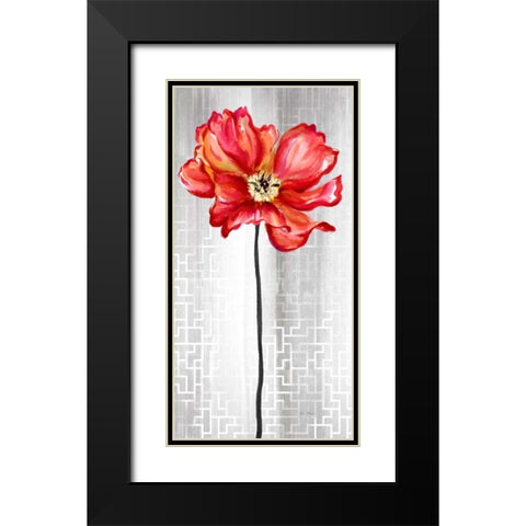 Metropolitan Flower Black Modern Wood Framed Art Print with Double Matting by Art Atelier Alliance