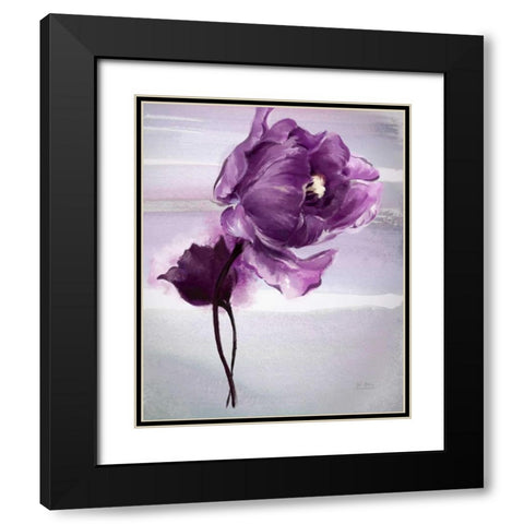 Exquisite Tulip Black Modern Wood Framed Art Print with Double Matting by Art Atelier Alliance